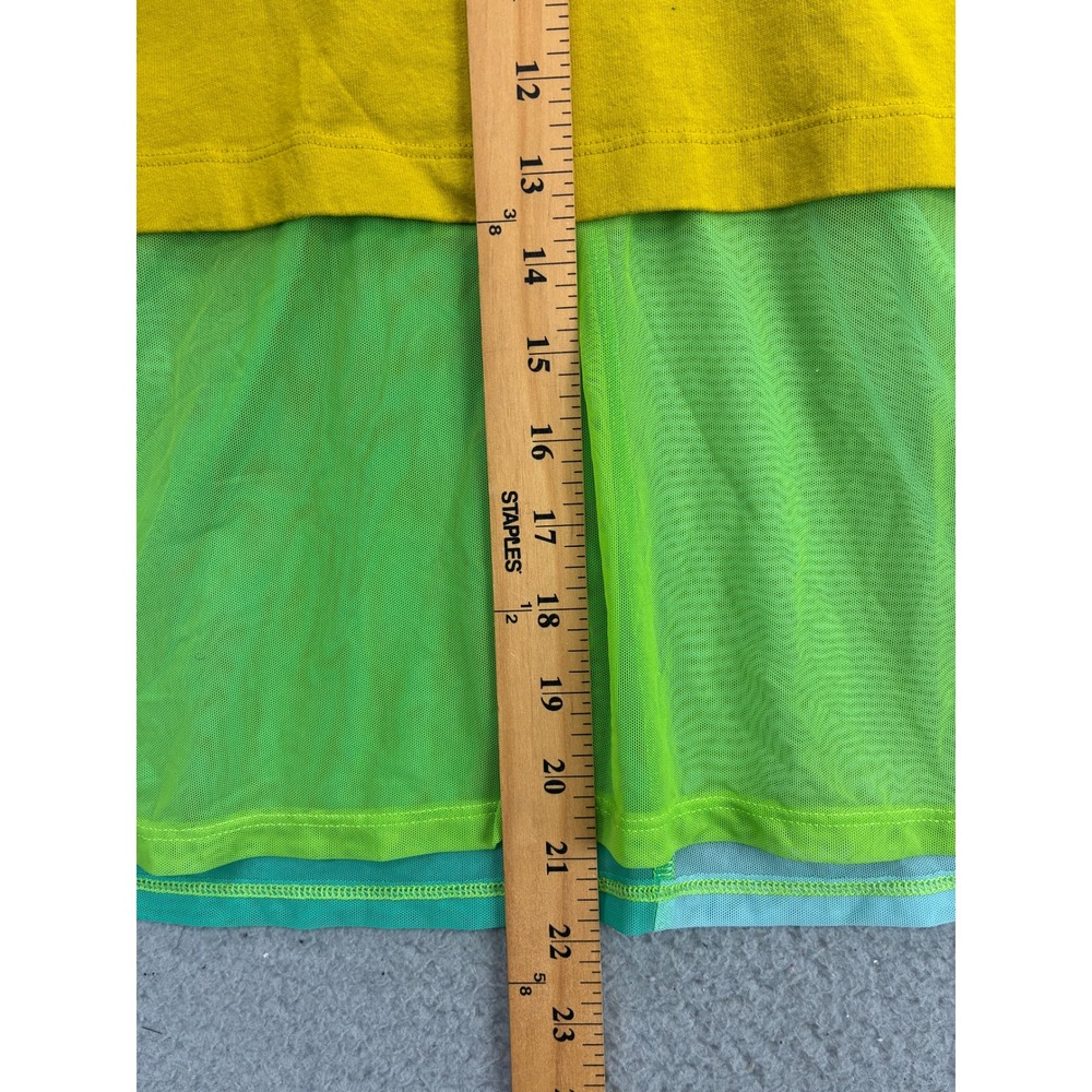 Savage X Fenty Cropped T-Shirt Womens S Yellow Mesh Layered Streetwear Casual - Picture 10 of 15
